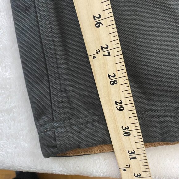 Duluth Trading Fire Hose Fleece-Lined Cargo Pants Size 44x30 Gray Heavy Canvas - Picture 10 of 11